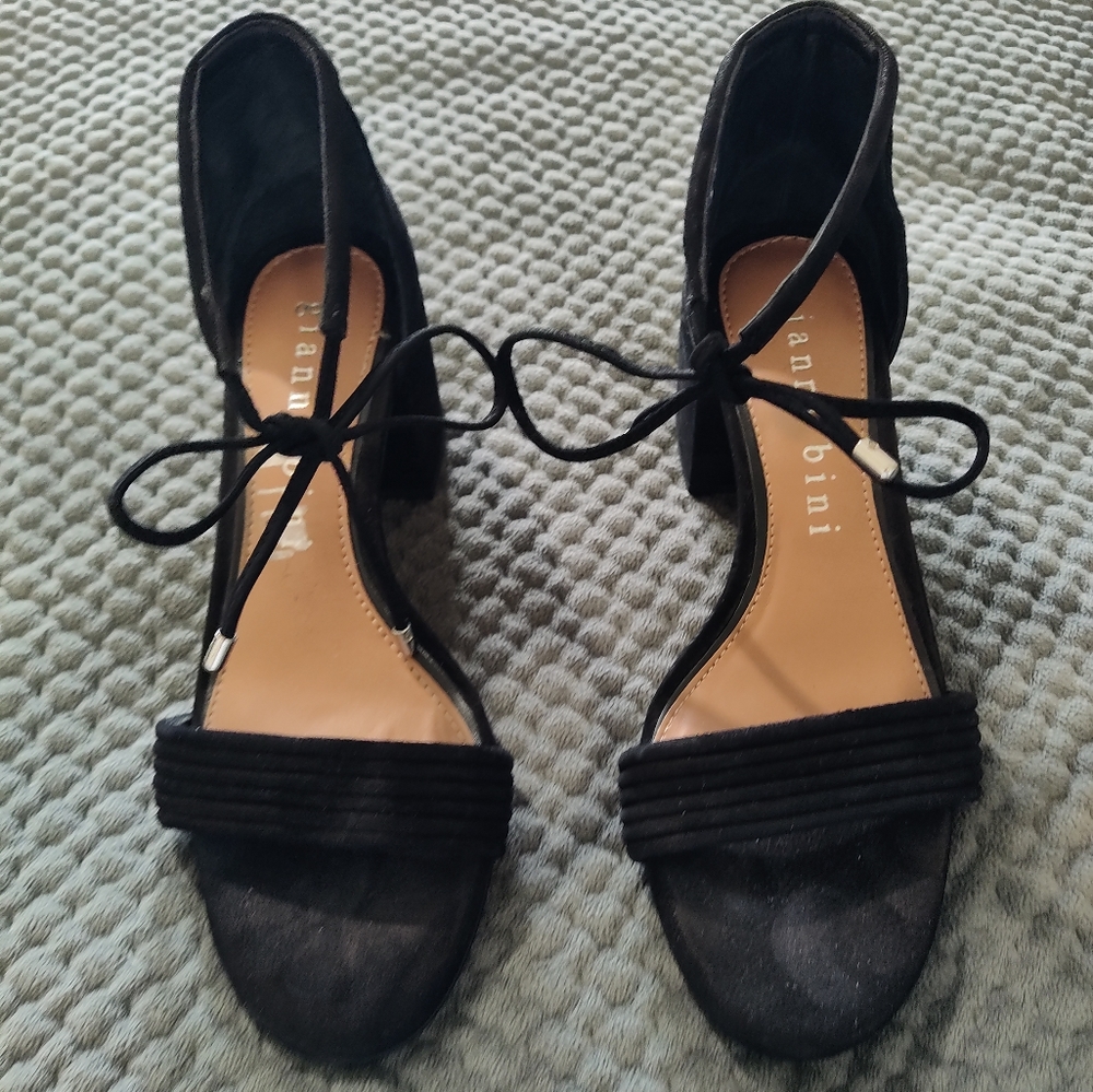 Strappy black dress sandals